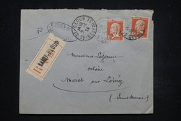 FRANCE - Enveloppe En Recommandé De St Cloud Pour Moret En 1924, Affranchissement Pasteur 30ct X 2- L 99981 - 1921-1960: Moderne