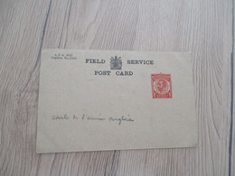 England Entier Postal 1 Penny Rouge  Field Service Texte Au Dos Armée - Entiers Postaux