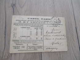 Sur CPA Montpellier Pub Carte Tarif G F Arnaud Château Saint Paul Mèze Vins - Vigne