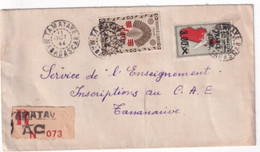 MADAGASCAR - 1944 - FRANCE LIBRE - ENVELOPPE RECOMMANDEE De TAMATAVE => TANANARIVE - Briefe U. Dokumente