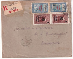 MADAGASCAR - 1943 - ENVELOPPE RECOMMANDEE De TAMATAVE => TANANARIVE - Lettres & Documents