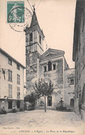 CONTES - L'Eglise - La Place De La République - Tabacs - Contes