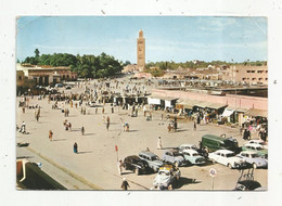 Cp, Automobiles , CITROEN 2 Cv , DS..... Maroc , Place Djermaa El Fna à MARRAKECH ,voyagée - Turismo