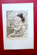 Incisione Acquaforte Sarah Bernhardt Bastien Lepage Champollion Salmon 1879 - Prints & Engravings