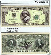 USA World War II Commemorative Novelty Banknote 1 Million Dollar - UNCIRCULATED & CRISP - Other - America