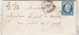 Yvert 14 - 4 Marges Lettre Cachet ST ANDRE De L' Eure 30/12/1856 PC 2980 Pour Paris - 1849-1876: Klassik