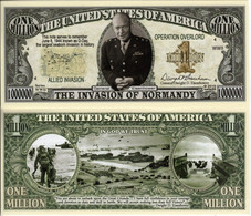 USA World War II Commemorative Novelty Banknote 1 Million Dollar 'D-Day' - UNC & CRISP - Sonstige – Amerika