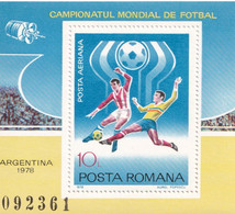 ARGENTINA 1978 WORLD CUP SOCCER  ROMANIA BLOCK MNH - 1978 – Argentina