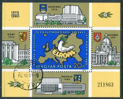 HUNGARY 1980 European Security Conference Block Used.  Michel Block 147 - Gebraucht