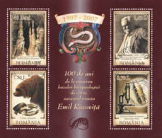 EMIL RACOVITA SCIENTIST, BIOSPEOLOGY FOUNDER ROMANIA BLOCK 2007 MNH - Andere & Zonder Classificatie