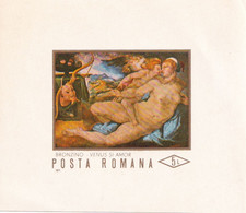 BRONZINO VENUS & AMOR 1971 ROMANIA BLOCK MNH INPERFORATE NONDANTELE - Nuevos