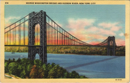 CPA AK George Washington Bridge&Hudson River NEW YORK CITY USA (790348) - Ponts & Tunnels