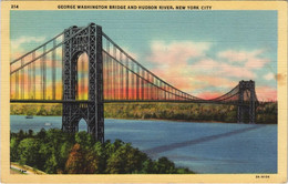 CPA AK George Washington Bridge&Hudson River NEW YORK CITY USA (790348) - Bridges & Tunnels