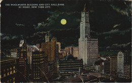 CPA AK Woolworth Building City Hall Park By Night NEW YORK CITY USA (790504) - Parken & Tuinen