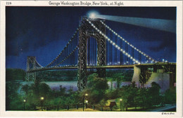 CPA AK George Washington Bridge At Night NEW YORK CITY USA (790519) - Puentes Y Túneles