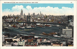 CPA AK Midtown Skyline&Manhattan Bridge NEW YORK CITY USA (790544) - Brücken Und Tunnel