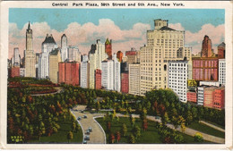 CPA AK Central Park Plaza 59th Street And 5th Avenue NEW YORK CITY USA (790584) - Central Park