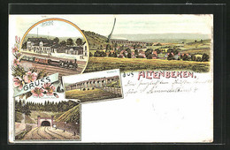 Lithographie Altenbeken, Bahnhof, Viaduct - Altenbeken