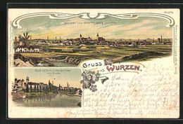 Lithographie Wurzen, Ortsansicht Vom Wachtelberg - Wurzen