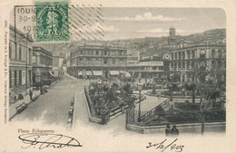 Valparaiso Plaza Echauren Stamped From Iquique  1903  Undivided Back  Edit Kirsinger - Chili