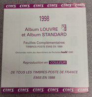 Feuilles CERES EN COULEUR - Année 1998 NEUVES SOUS POCHETTE D'ORIGINE ALBUM LOUVRE OU STANDARD - A Bandes