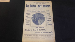 Partition Chanson La Prière Des Ruines / Tempia , René De Buxeuil - Partitions Musicales Anciennes