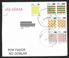 Argentina Coer With Fruits , Lemon , Watermelon , Orange & Cherries 2016 Stamps Sent To Peru - Gebruikt