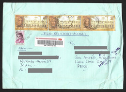 India Registered Cover With 2009 , Jeanne Jugan , Little Sisters Of The Poor Stamps Sent To Peru - Usados