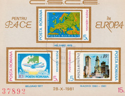 C.S.C.E . PEACE IN EUROPA 1981  ROMANIA  IMPERFORATE - Other & Unclassified