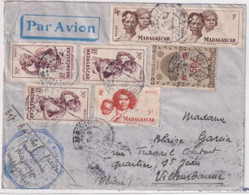 MADAGASCAR - 1948 - GENDARMERIE De MAJUNGA ! - ENVELOPPE AVION=> VILLEURBANNE - SERIE DE LONDRES - Briefe U. Dokumente