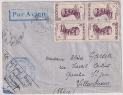 MADAGASCAR - 1948 - GENDARMERIE De MAJUNGA ! - ENVELOPPE AVION=> VILLEURBANNE - - Briefe U. Dokumente