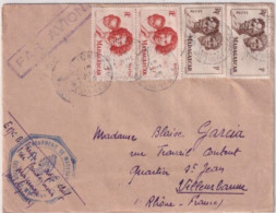 MADAGASCAR - 1948 - GENDARMERIE De MAJUNGA ! - ENVELOPPE AVION => VILLEURBANNE - - Storia Postale