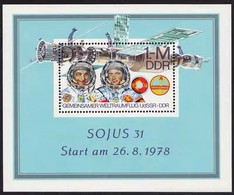 Germany 1978 DDR Space Travel Joint Flight Soviet USSR GDR Sciences People Soyuz 31 S/S Stamp MNH - Sammlungen