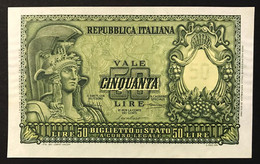 50 Lire Italia Elmata 31 12 1951 Bolaffi Fds LOTTO 1974 - 50 Liras