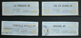 76- Seine Maritime - Lot De 4 Vignettes Lisa D'Agence Postale - 2000 Type « Avions En Papier »