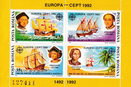 EUROPA CEPT 1992   ROMANIA  BLOCK MNH - 1992