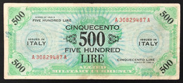 500 AM LIRE SERIE BILINGUE A....A 1943 R2 RR Naturale LOTTO 1738 - Ocupación Aliados Segunda Guerra Mundial