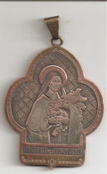 Médaille Cuivre Argenté Sainte Thérèse De L'Enfant Jesus - Religion & Esotericism