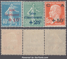 1ère Série Caisse D'Amortissement Neuve ** Sans Charnière TB (Y&T N° 246 à 248 , Cote 70€) - 1927-31 Caisse D'Amortissement