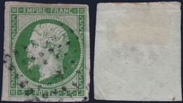 5c Empire Non Dentelé Vert Foncé Oblitéré Aspect TB (Y&T N° 12b , Cote 240€) - 1853-1860 Napoléon III.