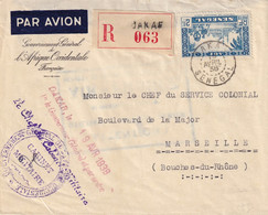 SENEGAL - Aérogramme Ercommandé De Dakar Pour Marseille Du 19/4/38 Du Gouvernement Général De L'AOF - Lettres & Documents