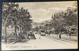 CPA MARSEILLE L'ESTAQUE LE QUAI DU PORT (13 Bouches Du Rhône ) 1919 Animée FEMMES ATTELAGE CHEVAUX TRAMWAY - L'Estaque