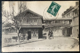 CPA MARSEILLE L' ESTAQUE RESTAURANT MISTRAL  (13 Bouches Du Rhône ) 1919 Animée FEMMES ATTELAGE CHEVAUX - L'Estaque