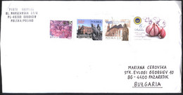 Mailed Cover With Stamps Atchitecture 2020, Flora Lilac 2015, Garlic 2019 From Poland - Storia Postale