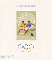 OLIMPIC GAMES MEXICO 1968 ROMANIA BLOCK IMPERFORATE NONDANTELE MNH - Estate 1968: Messico