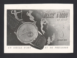 Publicité Papier 1943 Montre ULYSSE NARDIN Le Locle Suisse Chronometres Montres Signes Du Zodiaque - Werbung