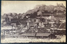 CPA MARSEILLE L' ESTAQUE VUE CHANTIER CHAGNAUD ET USINE RIO TINTO (13 Bouches Du Rhône ) Animée - L'Estaque