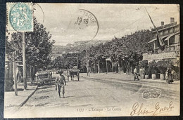 CPA MARSEILLE L' ESTAQUE LE CENTRE (13 Bouches Du Rhône ) 1905 Animée BAR RESTAURANT CONIL ATTELAGE HOMME - L'Estaque