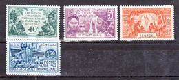 Sénégal 110/113 Exposition Coloniale 1931 Neuf Avec Trace De Charnière* TB MH Con Charnela Cote 25 - Ongebruikt