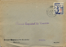 1940 , SANTANDER - CÓRDOBA  , FRONTAL DEL BANCO ESPAÑOL DE CRÉDITO CIRCULADO , ED. 938 - Cartas & Documentos